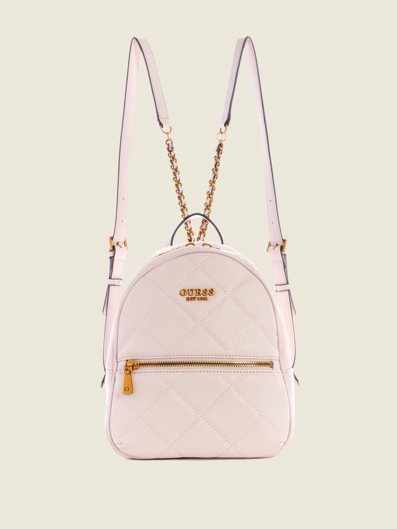 Guess Abey Quilted Women's Backpacks Pink | 4297-NOSLY