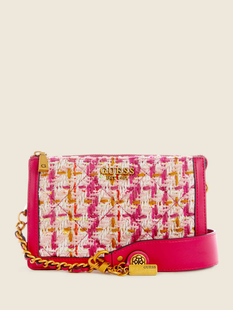 Guess Abey Tweed Women's Mini Bag Pink | 3017-SGZUH