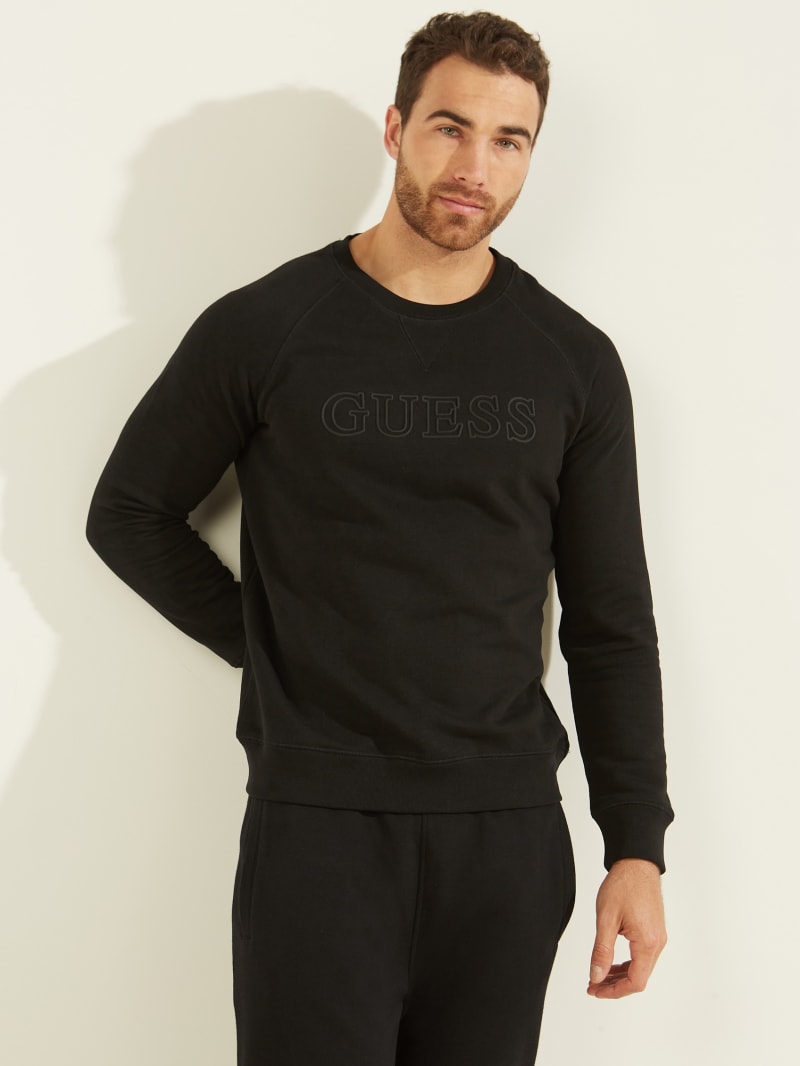 Guess Aldwin Men's Sweatshirts Black | 0927-SVCMZ