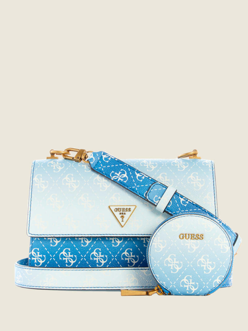 Guess Alexie Ombre Logo Flap Women's Crossbody Bags Blue | 3519-VBEKT