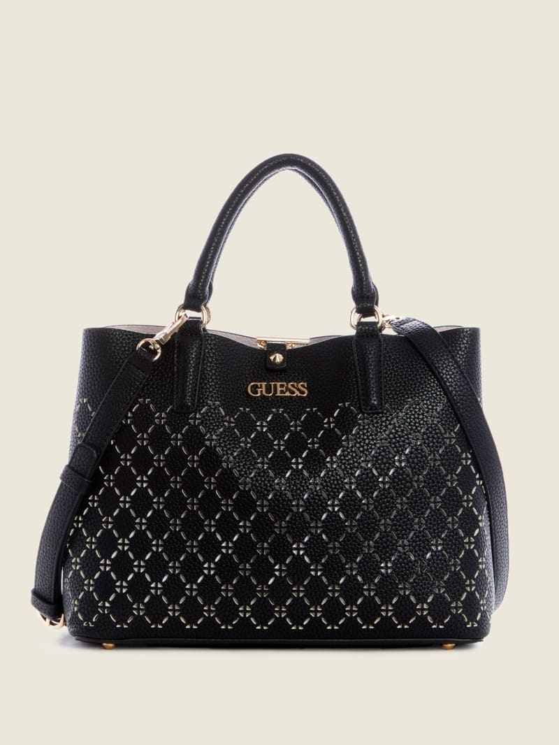 Guess Amara Girlfriend Women's Satchel Bags Black | 8045-CTQZI