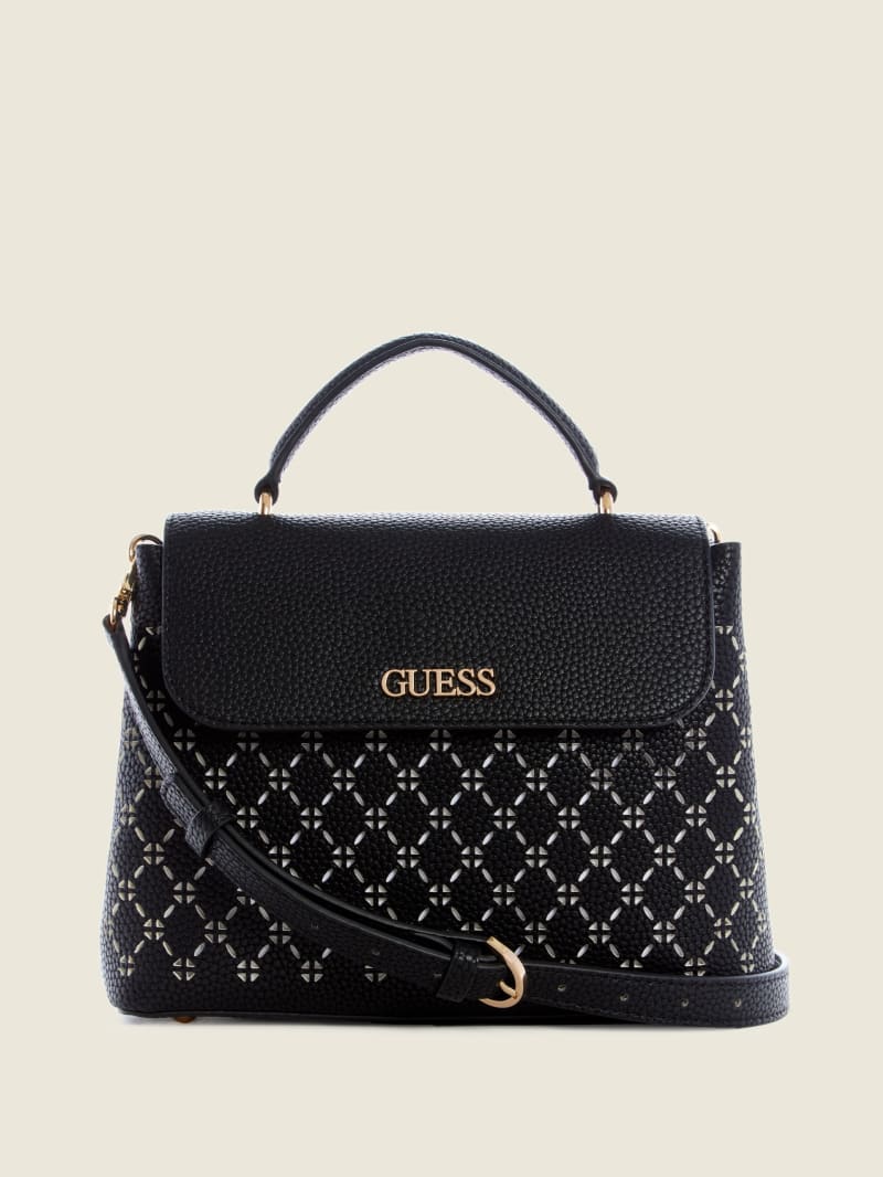 Guess Amara Handle Women's Satchel Bags Black | 3015-XYTHJ