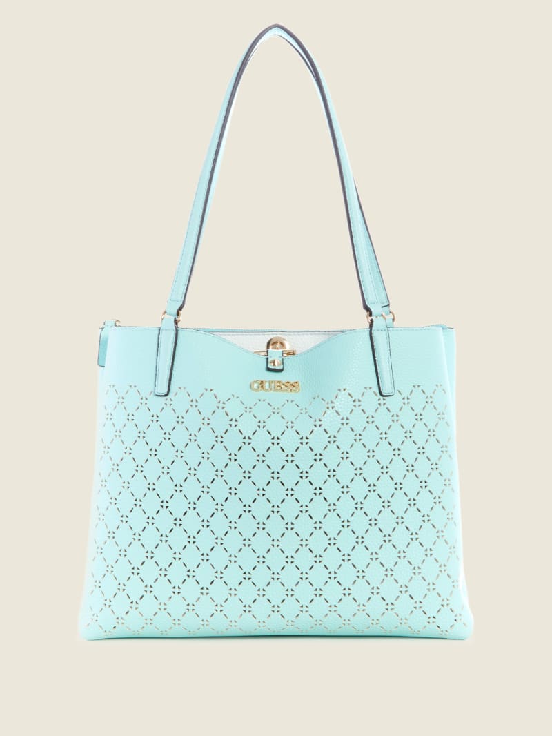 Guess Amara Society Women's Tote Bags Turquoise | 6458-HNCEL