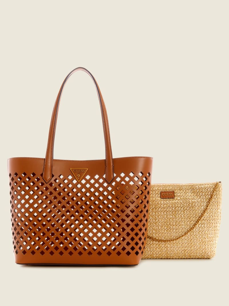 Guess Aqua Women's Tote Bags Brown | 8715-GQNCY