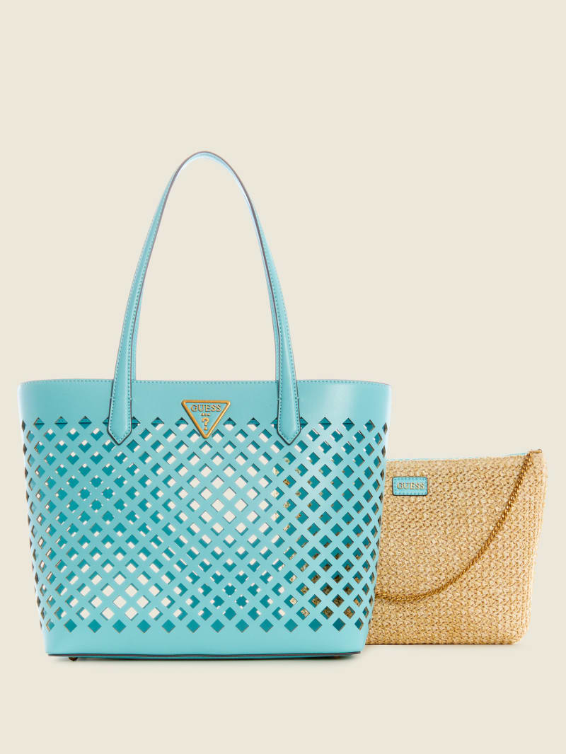 Guess Aqua Women's Tote Bags Turquoise | 9541-SGOYE