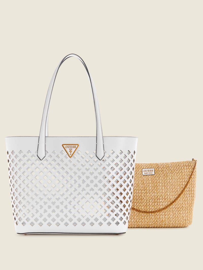 Guess Aqua Women's Tote Bags White | 7182-RZKUP