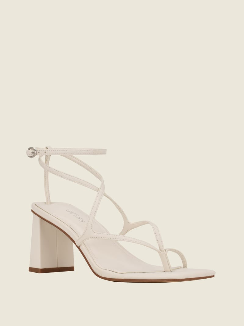 Guess Arisae Block Women's Heels White | 0639-ECWQN