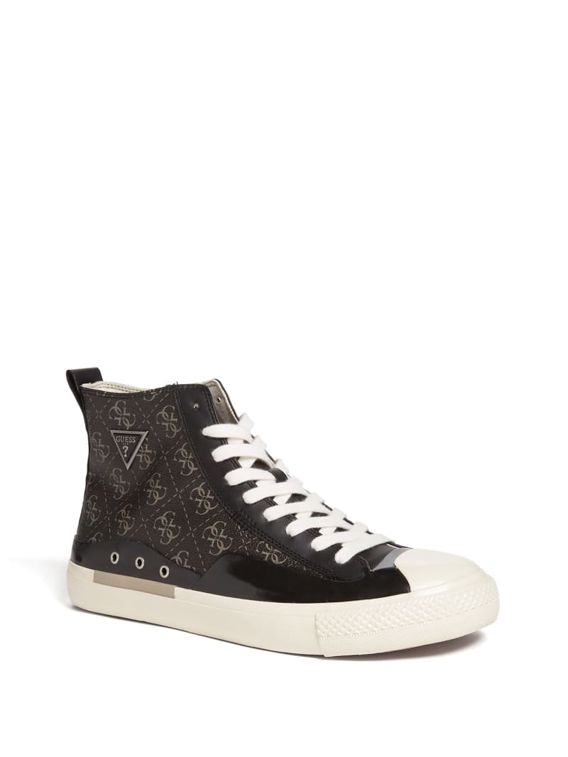 Guess Aviano High-Top Logo Men's Sneakers Black | 0517-IJDKL