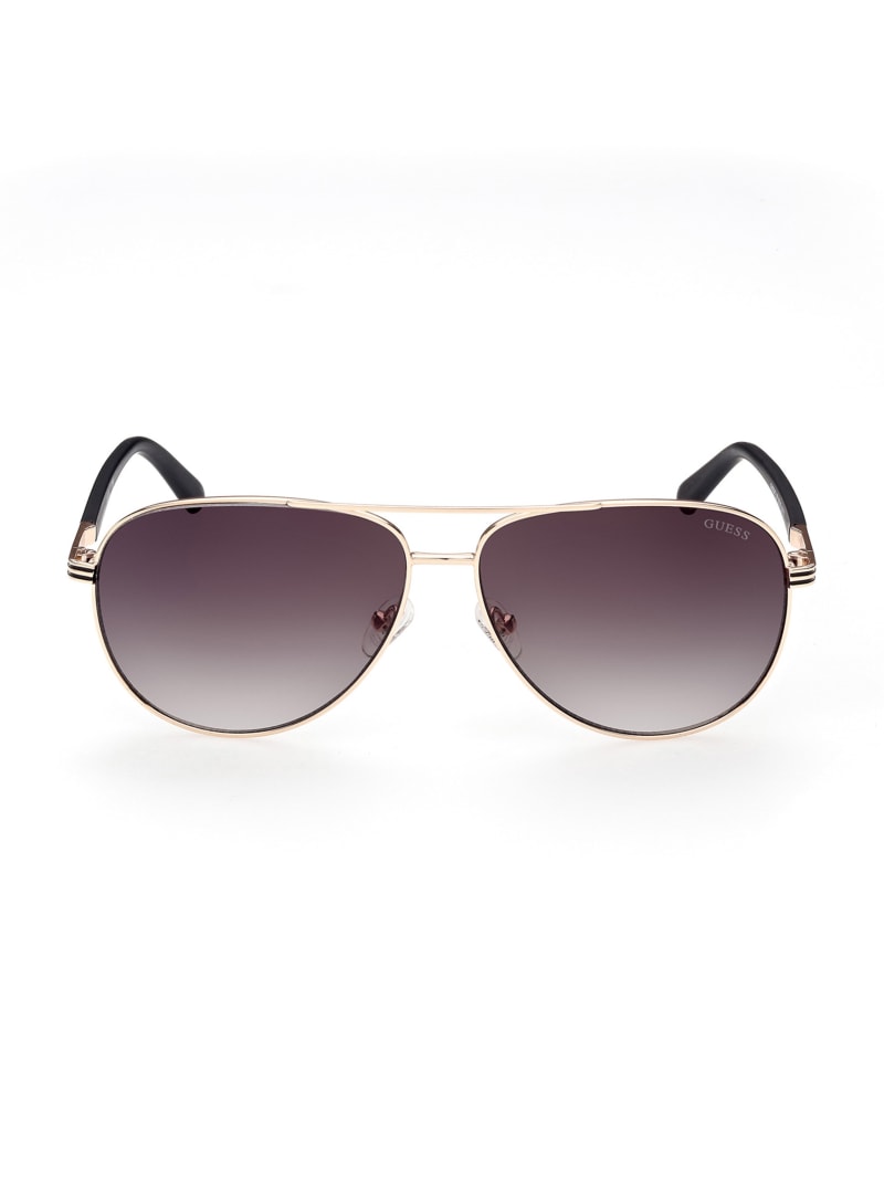 Guess Aviator Metal Men's Sunglasses Rose Gold | 3764-DISYQ