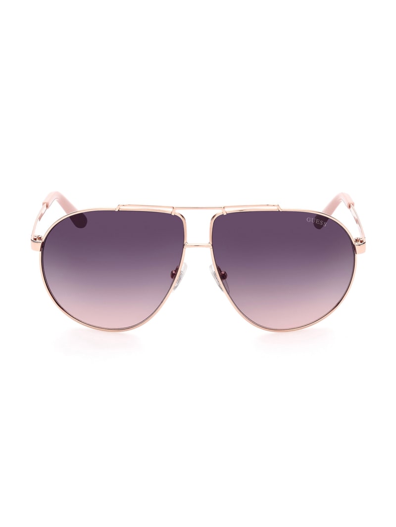 Guess Aviator Metal Women's Sunglasses White / Gold | 4895-OBPRV