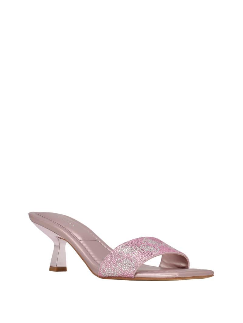 Guess Betiane Logo Kitten Women's Sandals Pink | 5937-UQKVI