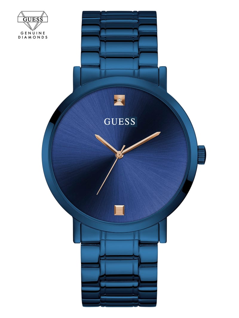 Guess Blue Diamond Analog Men's Watches Blue | 3567-MJGNE