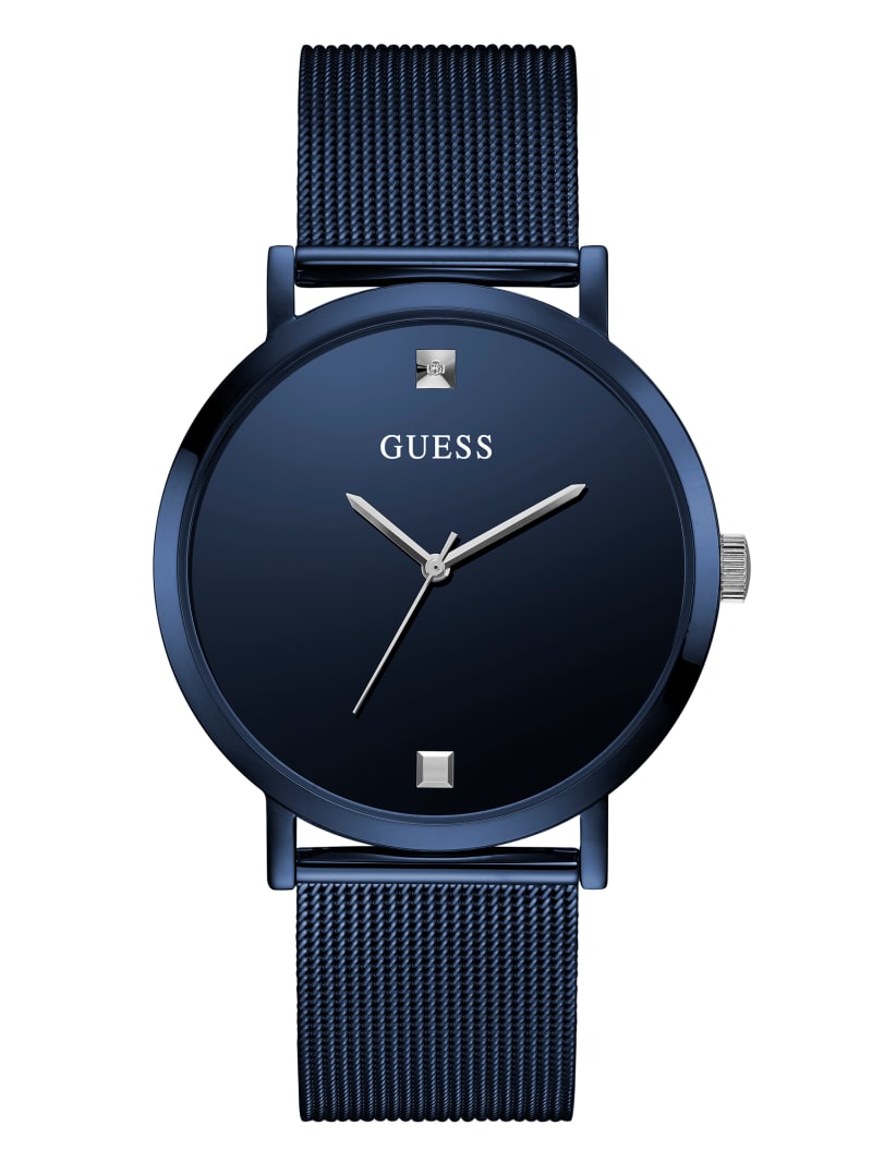 Guess Blue Mesh Diamond Analog Men's Watches Blue | 6327-YXBHM