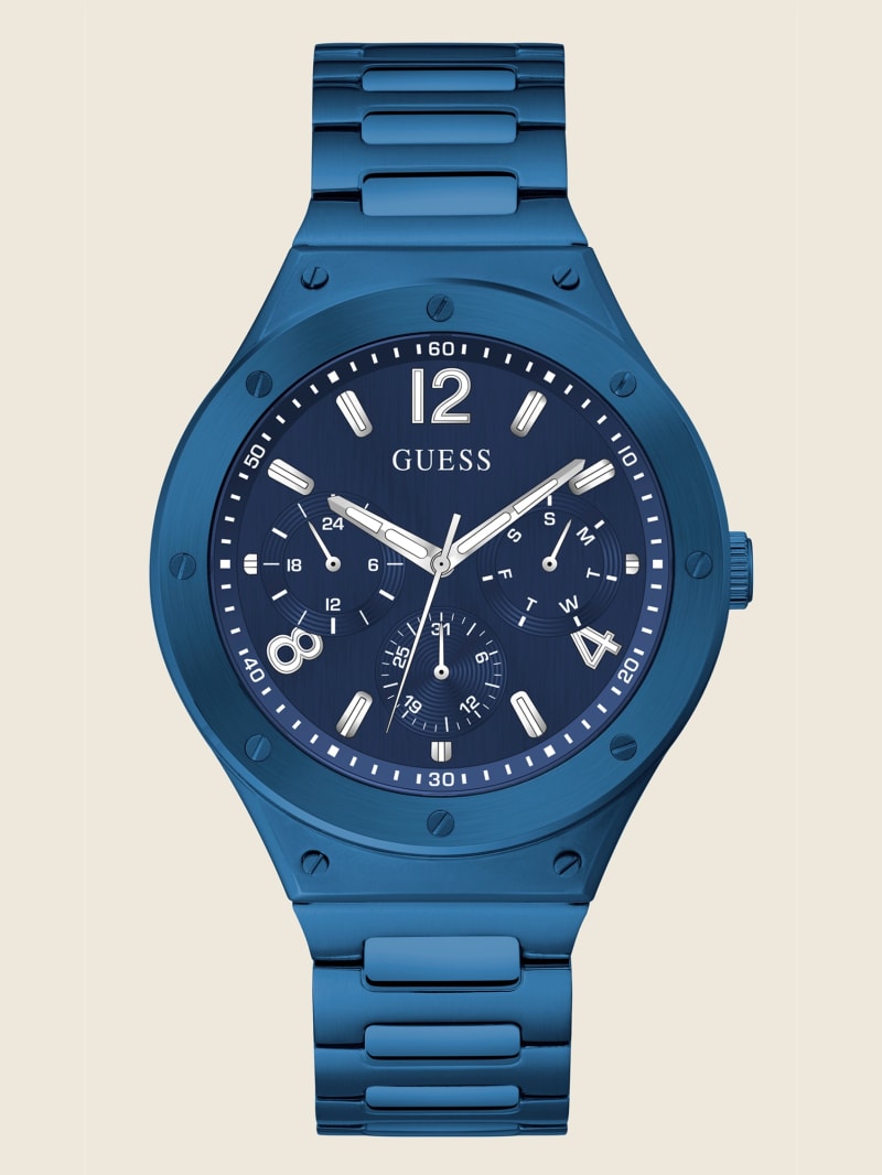 Guess Blue Multifunction Men's Watches Blue | 0692-DKOTZ