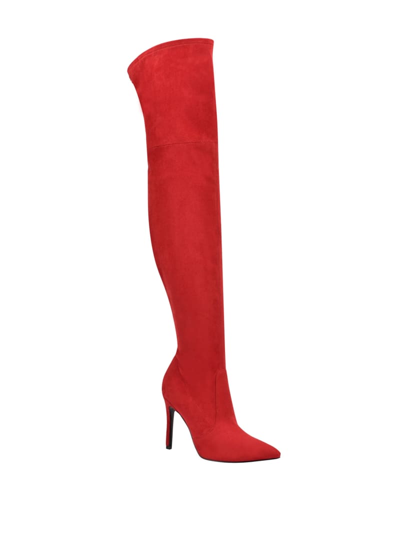 Guess Bonis Faux-Suede Over-the-Knee Women's Boots Red | 3672-TVNZO