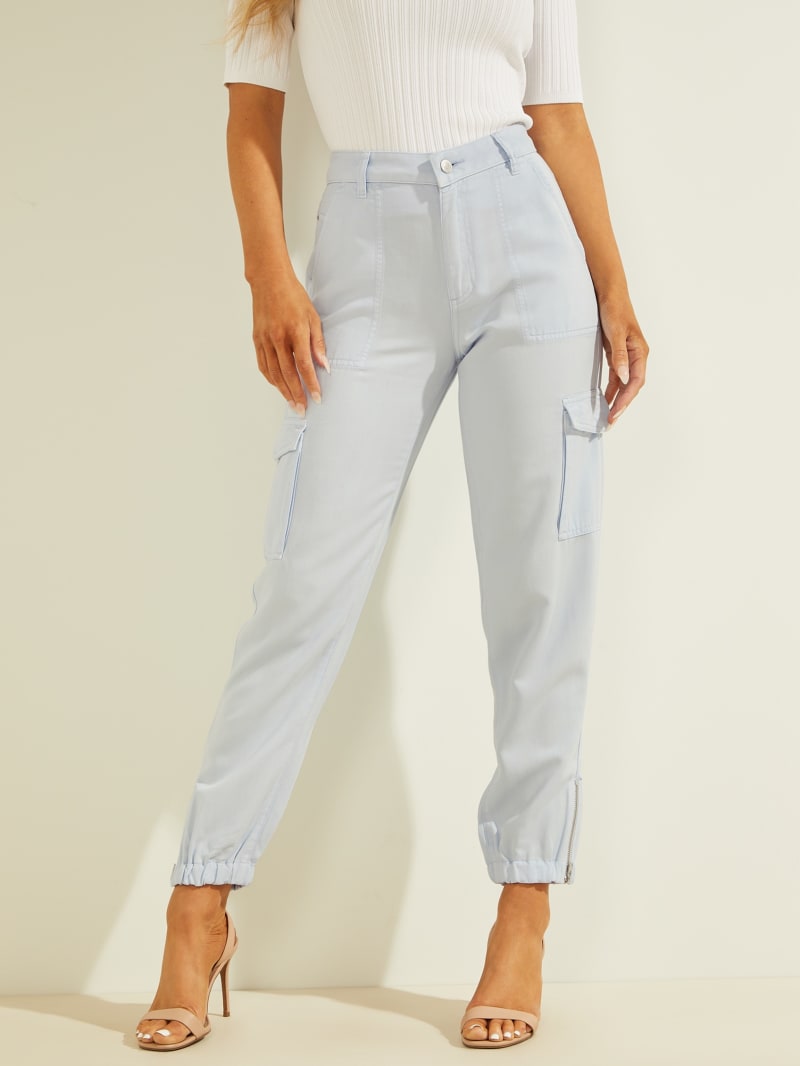 Guess Bowie Chino Cargos Women's Pants Blue | 1298-WBZPY