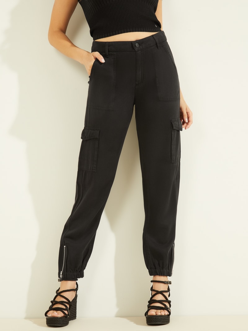 Guess Bowie Chino Cargos Women's Pants Black | 9741-UFCTD