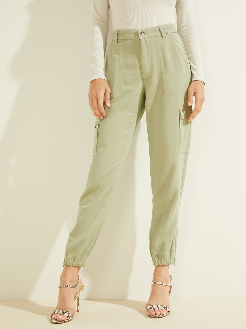 Guess Bowie Chino Cargos Women's Pants Light Green | 5261-TNJIY