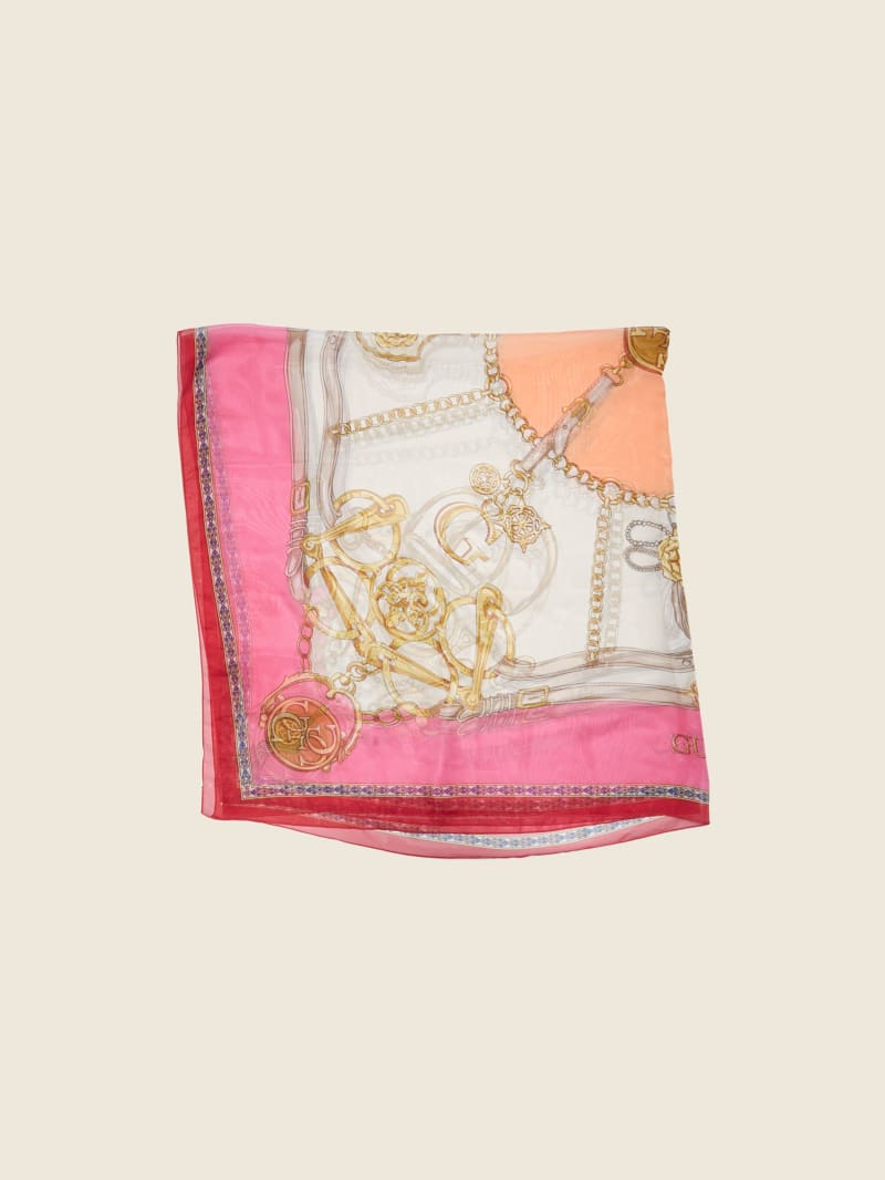 Guess Camille Sheer Silk Women's Scarves Fuchsia | 3572-SIDMZ