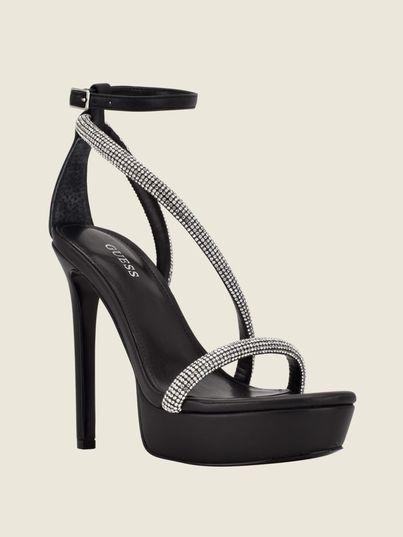 Guess Casidee Rhinestone Platform Women's Heels Black | 1289-DXFSP