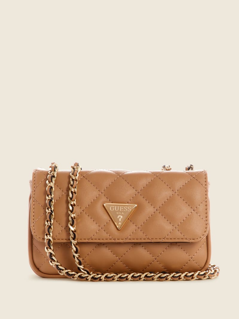 Guess Cessily Quilted Convertible Women's Mini Bag Beige | 2861-DAGPW