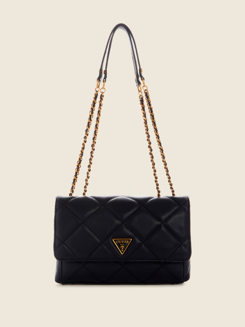 Guess Cessily Quilted Convertible Women's Crossbody Bags Black | 6273-AVCSE