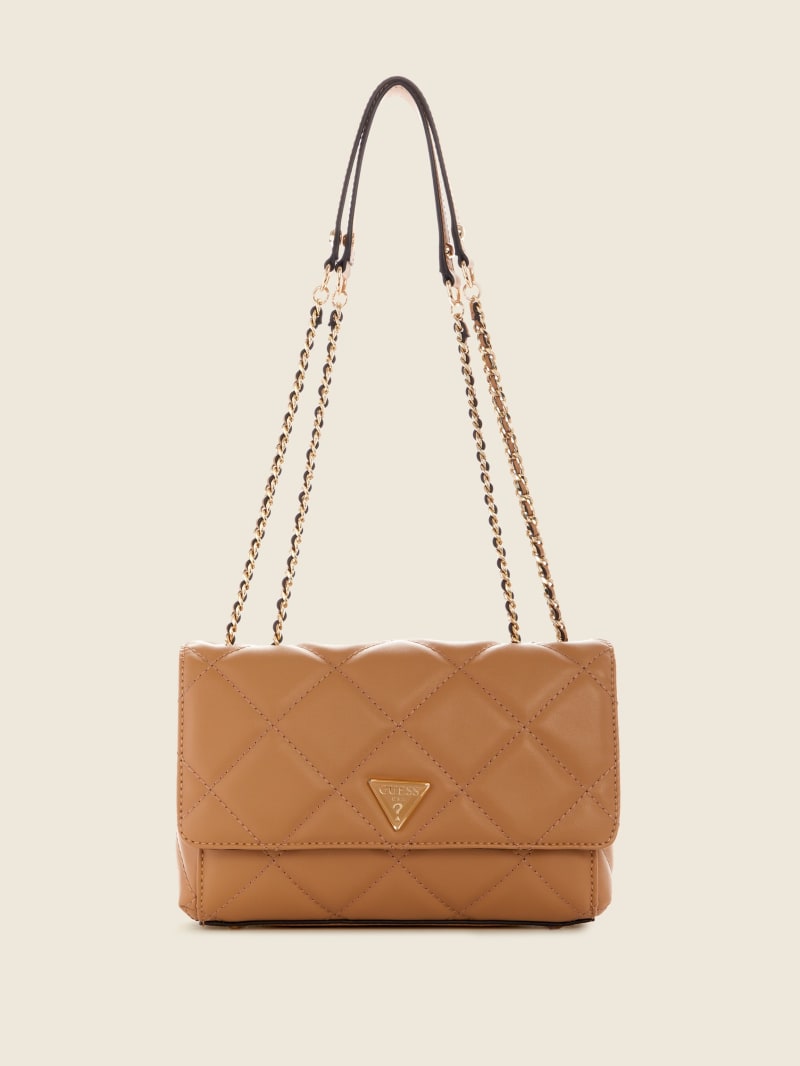 Guess Cessily Quilted Convertible Women's Crossbody Bags Beige | 6791-JPDKS