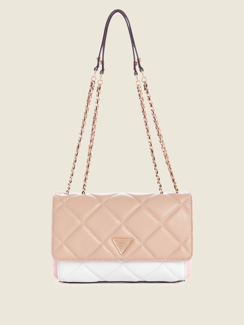 Guess Cessily Quilted Convertible Women's Crossbody Bags Pink | 8360-FLHVR