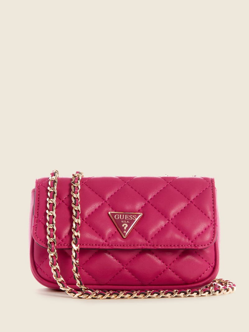 Guess Cessily Quilted Convertible Women's Mini Bag Fuchsia | 9165-UNDOX