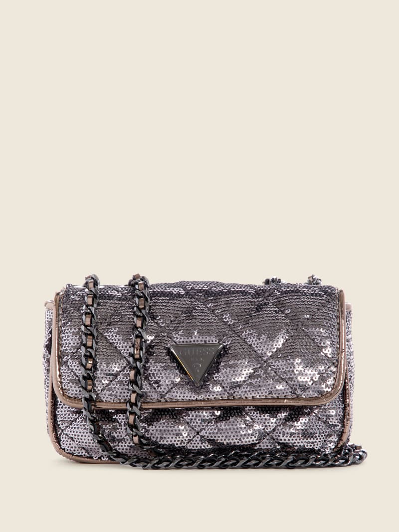 Guess Cessily Sequins Convertible Women's Mini Bag Silver | 8042-XFWTY