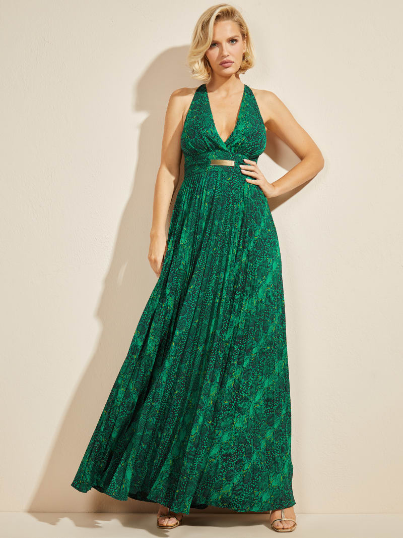 Guess Charmed Gown Women's Dress Green | 9810-ZRWQT