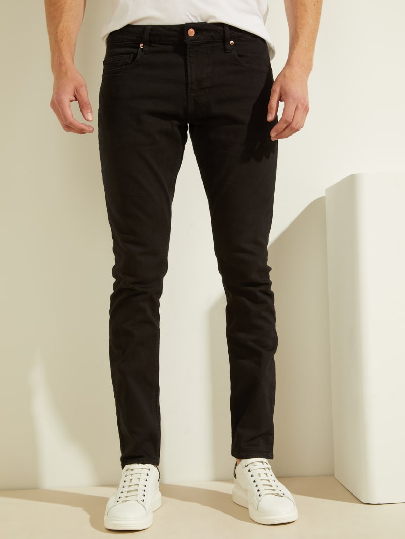 Guess Classic Solid Skinny Men's Pants Black | 8620-LFXCP