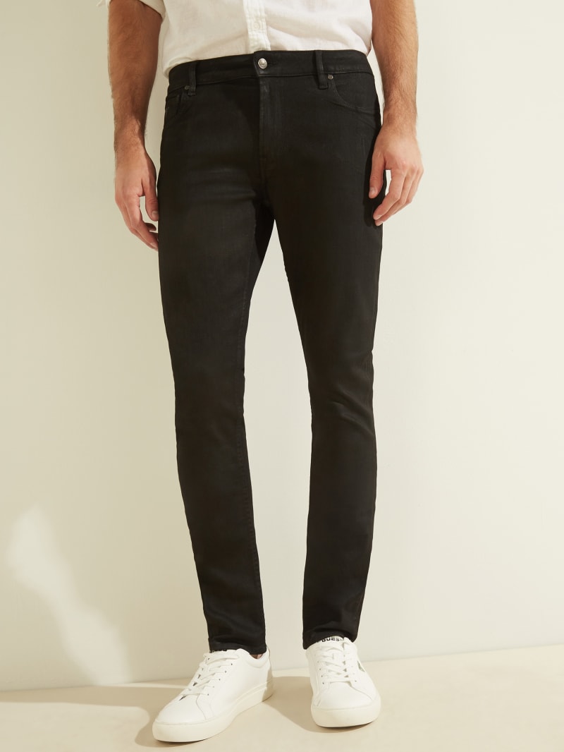 Guess Coated Skinny Men's Pants Black | 9608-DZFVW