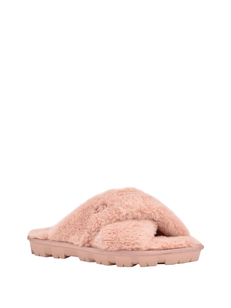 Guess Crisscross Fur Slipper Women's Sandals Light Pink | 5782-CPUZT