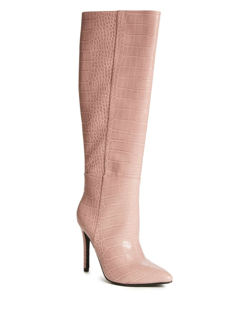 Guess Croc Knee-High Women's Boots Pink | 9861-JSERN