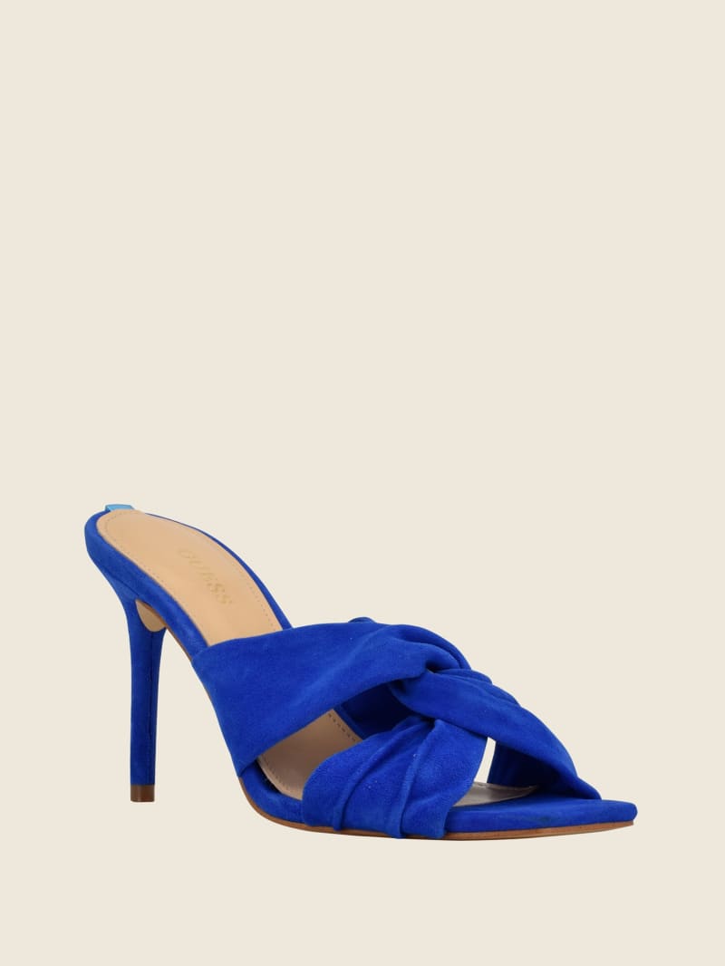 Guess Daiva Knotted Women's Heels Blue | 6491-FOKQW