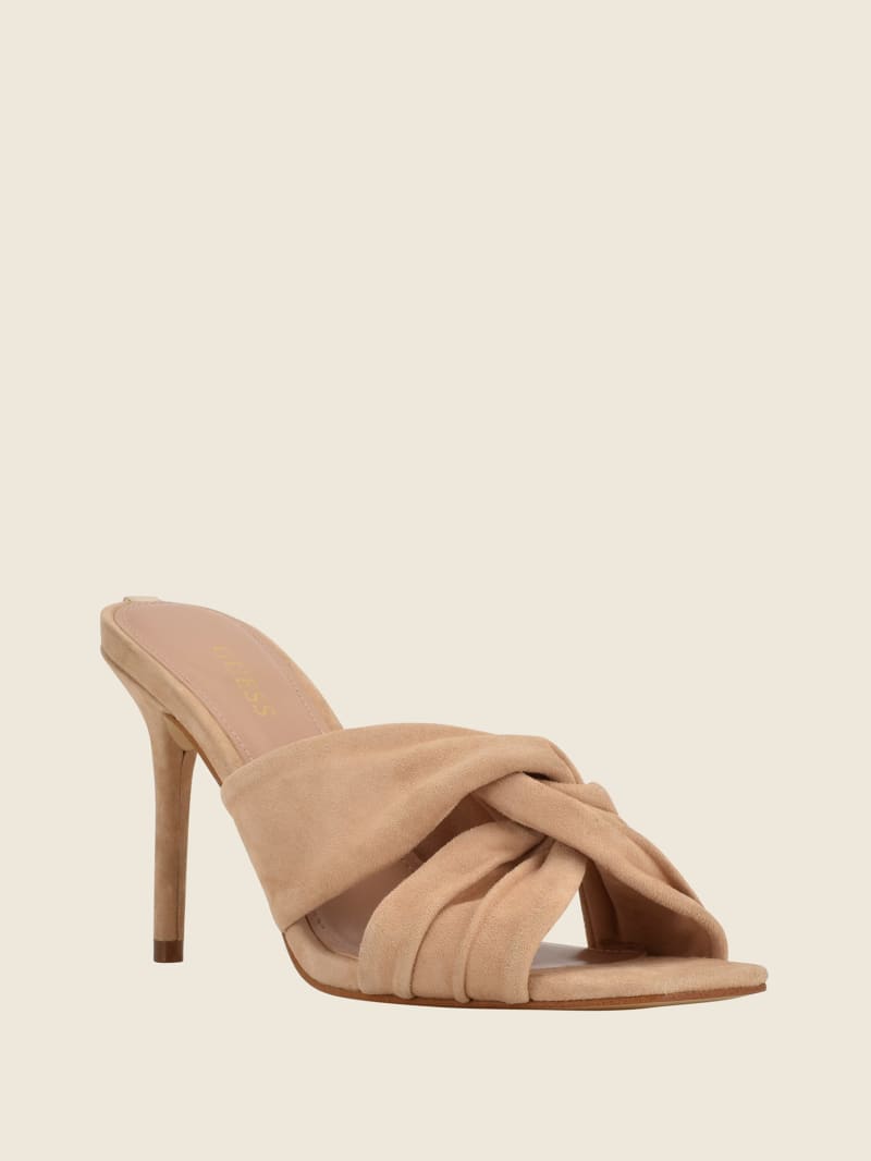 Guess Daiva Knotted Women's Heels Light Beige | 1023-YPSCQ