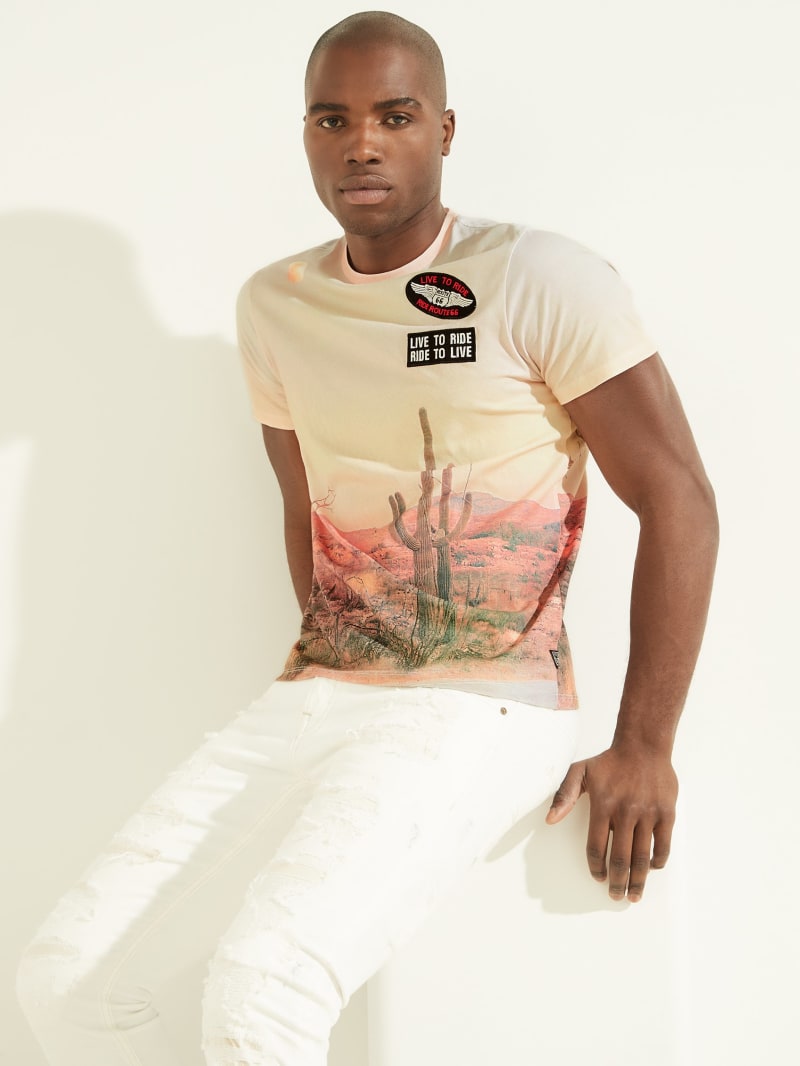 Guess Desert Sunset Tee Men's T Shirts Multicolor | 5126-DEXMY