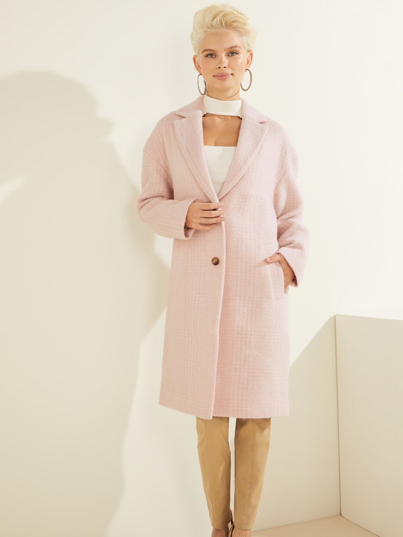 Guess Destiny Wool-Blend Women's Coats Pink | 3105-MYCDE