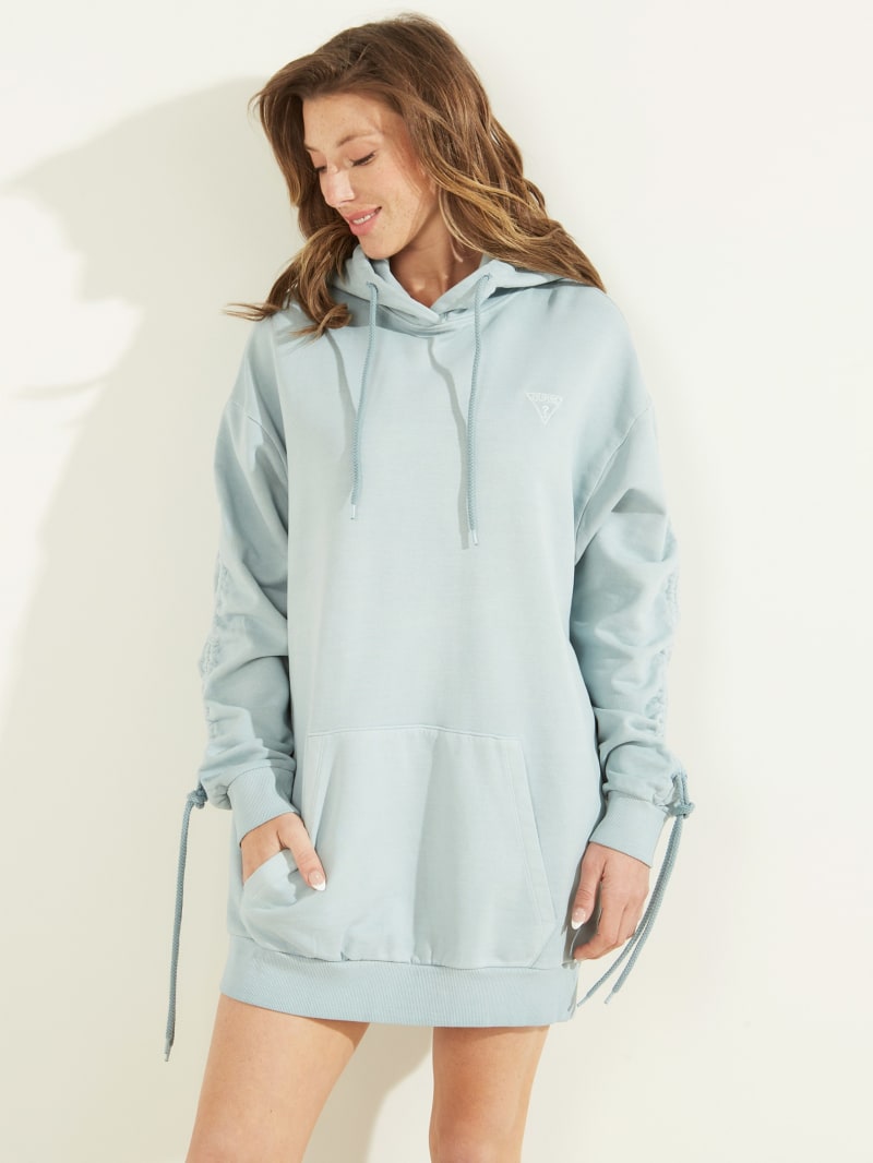 Guess Diane Hooded Women's Dress Light Blue | 7951-HPUBI