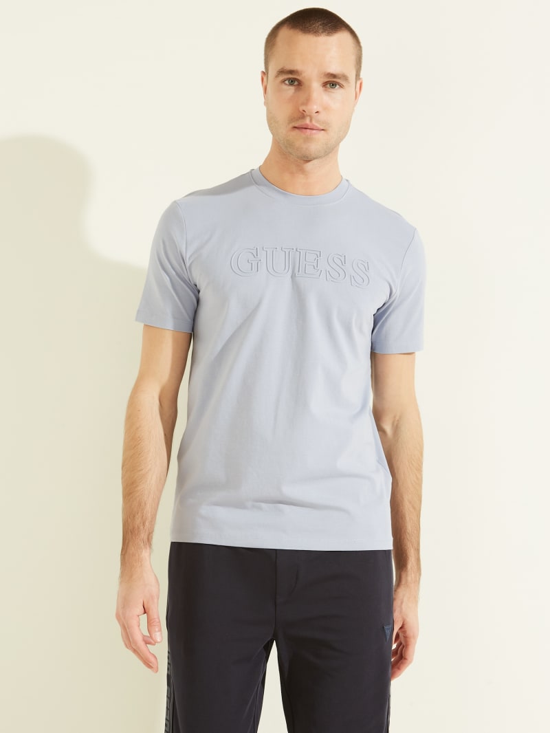 Guess Eco Alphy Active Tee Men's T Shirts Blue | 0693-JXOSD