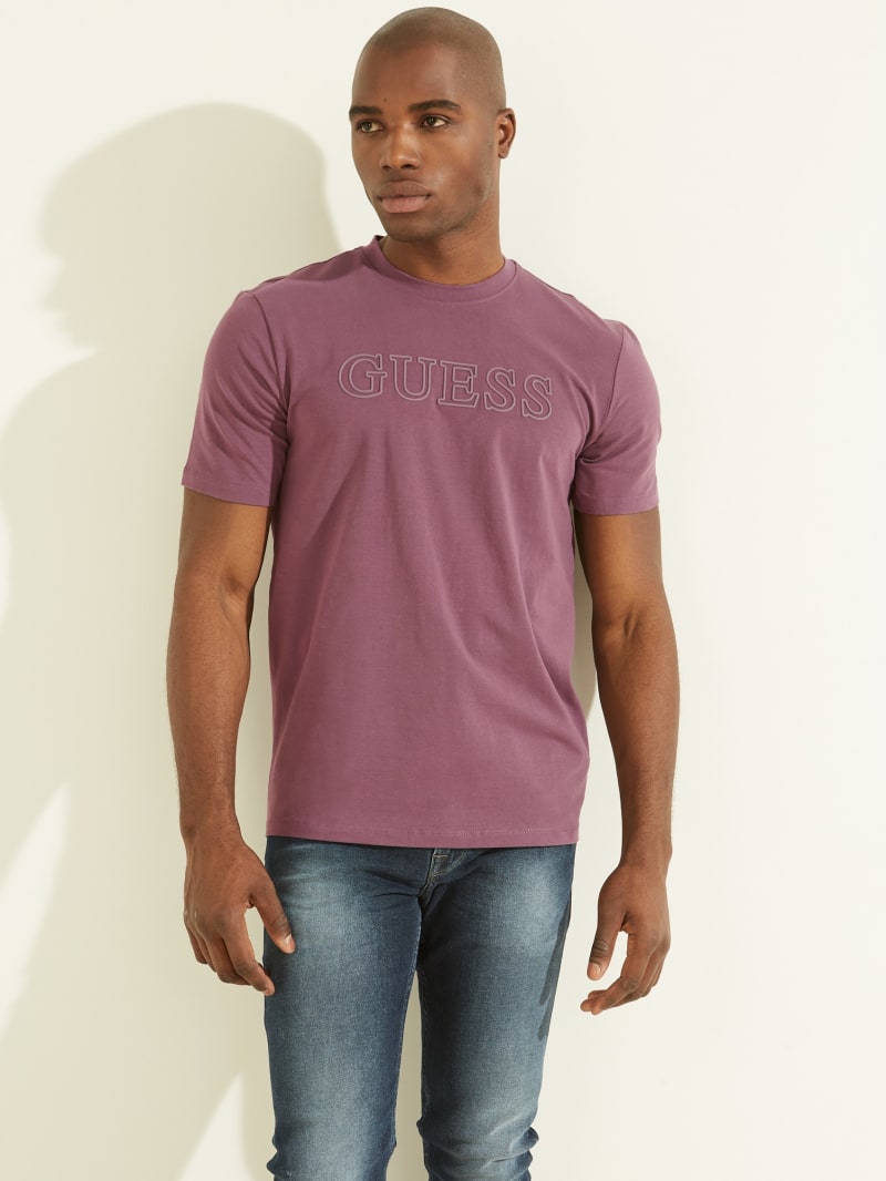 Guess Eco Alphy Active Tee Men's T Shirts Purple | 2764-GVTBS