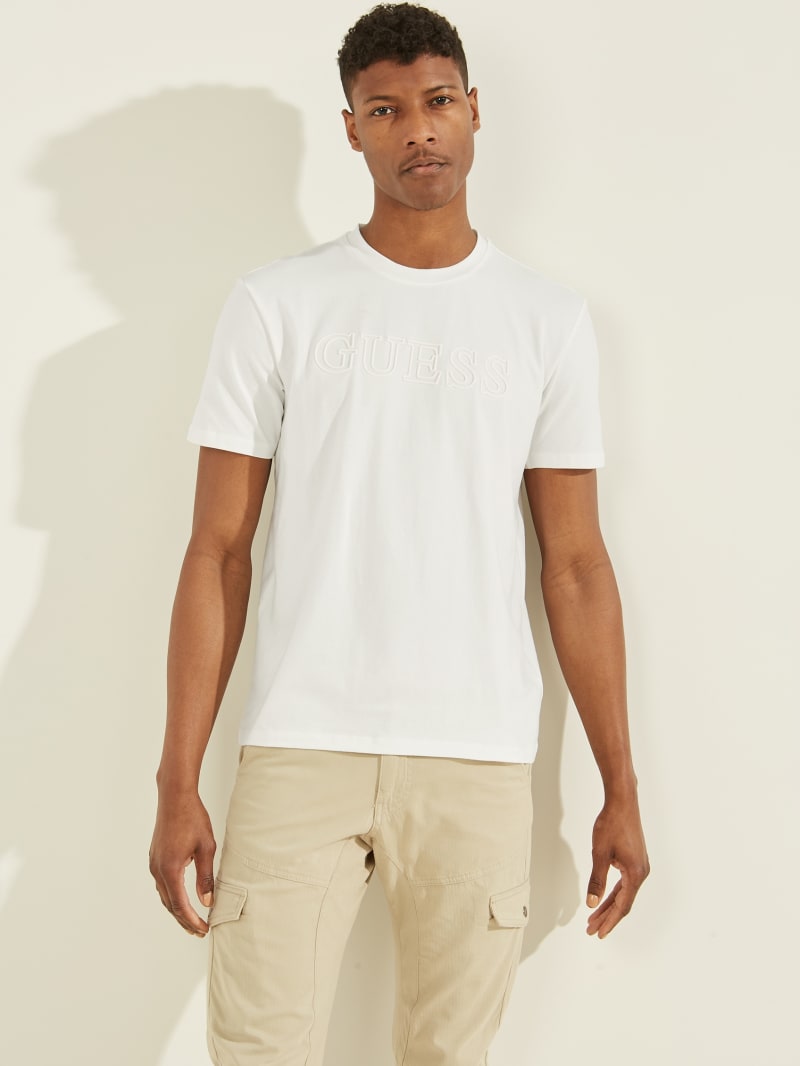 Guess Eco Alphy Active Tee Men's T Shirts White | 6147-KZRVQ