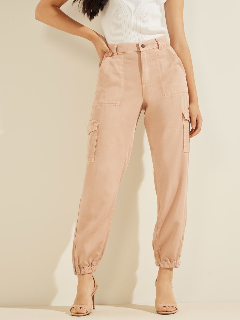 Guess Eco Bowie Cargo Chino Women's Pants Pink | 8607-PCOUW