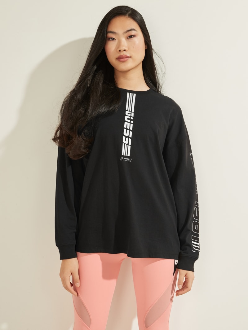 Guess Eco Dalya Long-Sleeve Tee Women's Hoodie Black | 9835-VOLMR