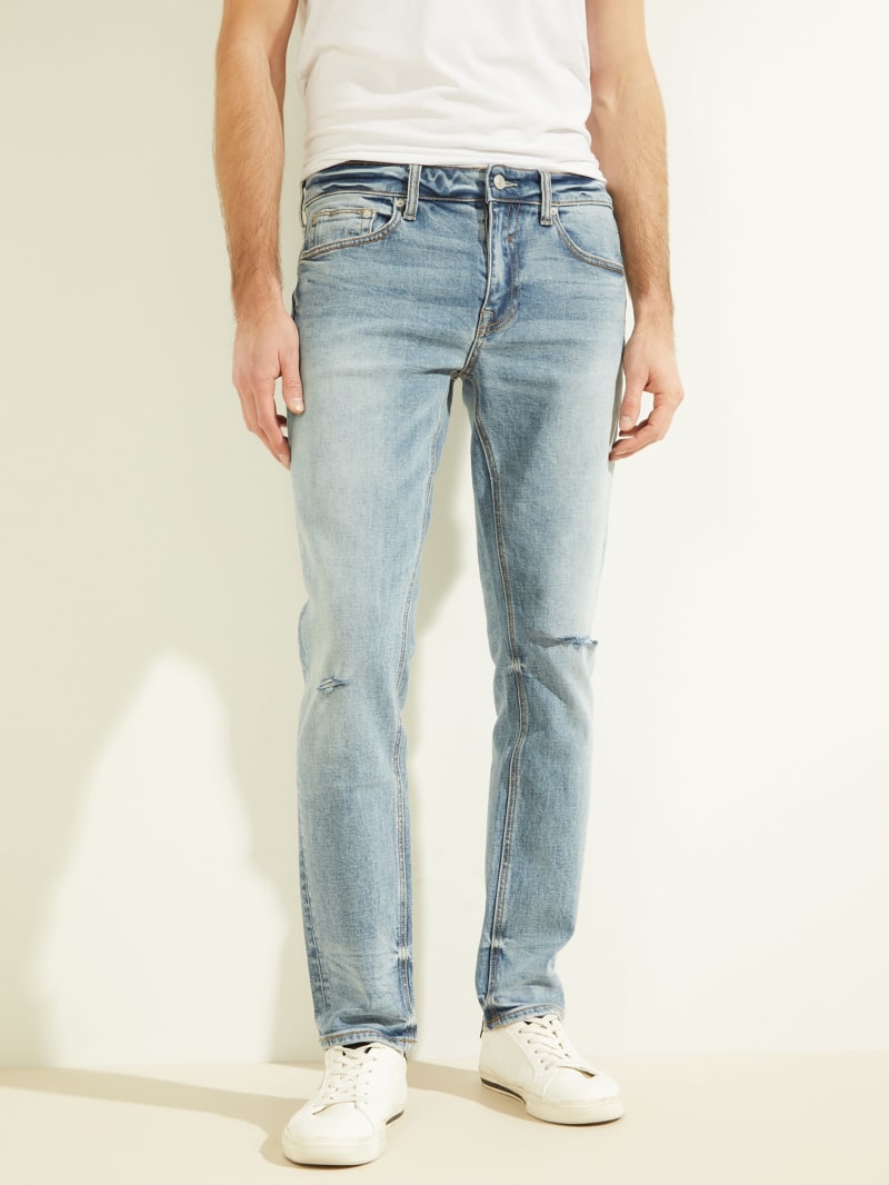 Guess Eco Faded Skinny Men's Pants Blue | 6902-SLFGM