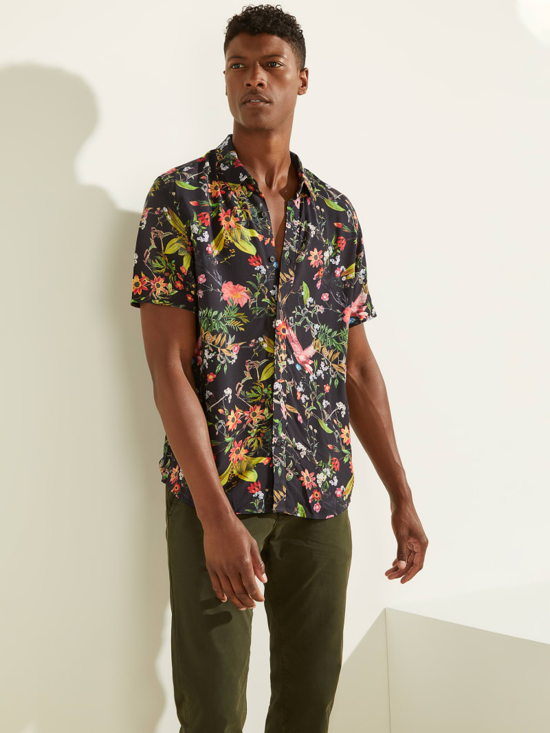 Guess Eco Flower Market Men's Shirts Multicolor | 9405-JXHLK