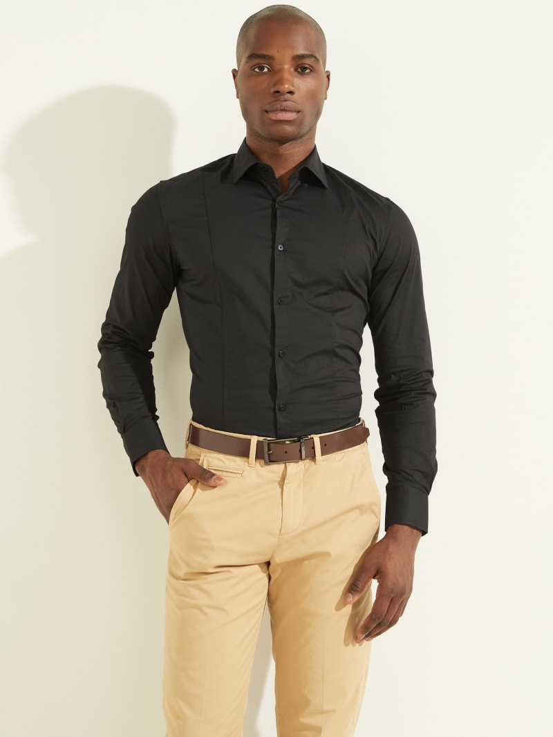 Guess Eco Oliver Men's Shirts Black | 1853-LZAIR