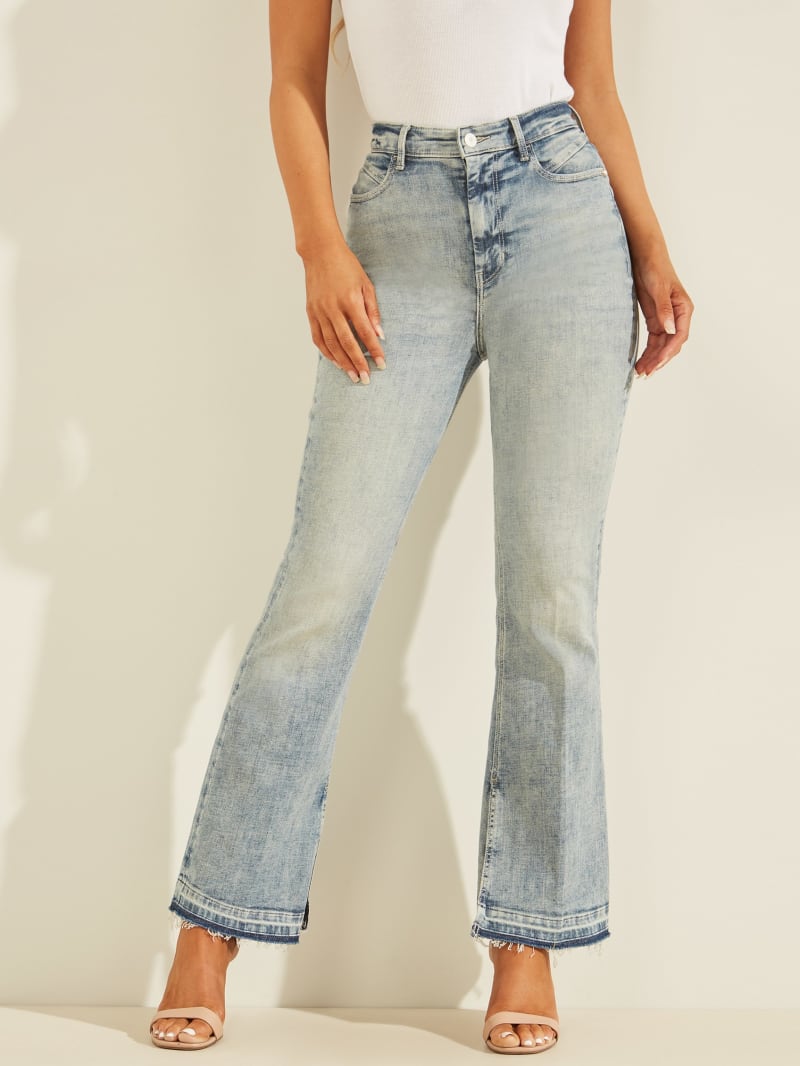 Guess Eco Pop '70s Split Women's Pants Blue | 0368-BPKLR