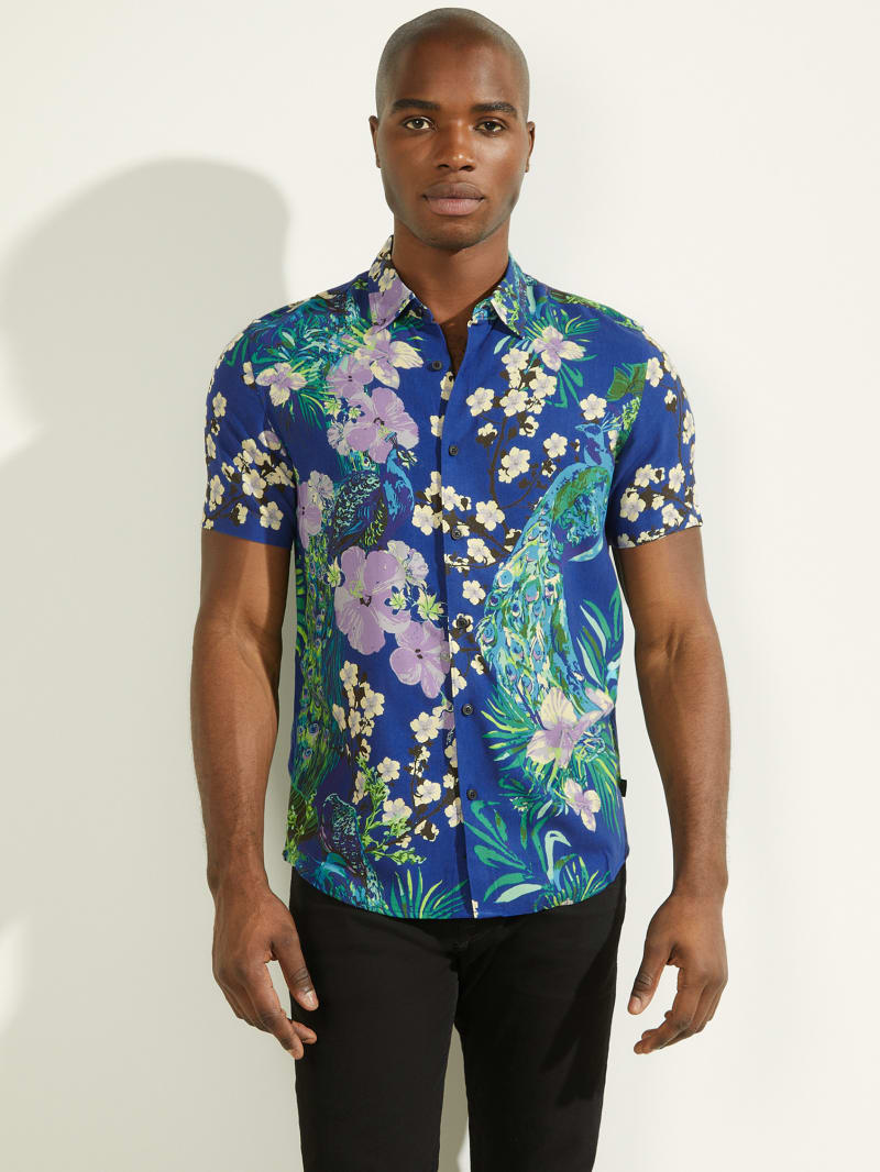 Guess Eco Rayon Shangri La Men's Shirts Multicolor | 9251-FCHBM